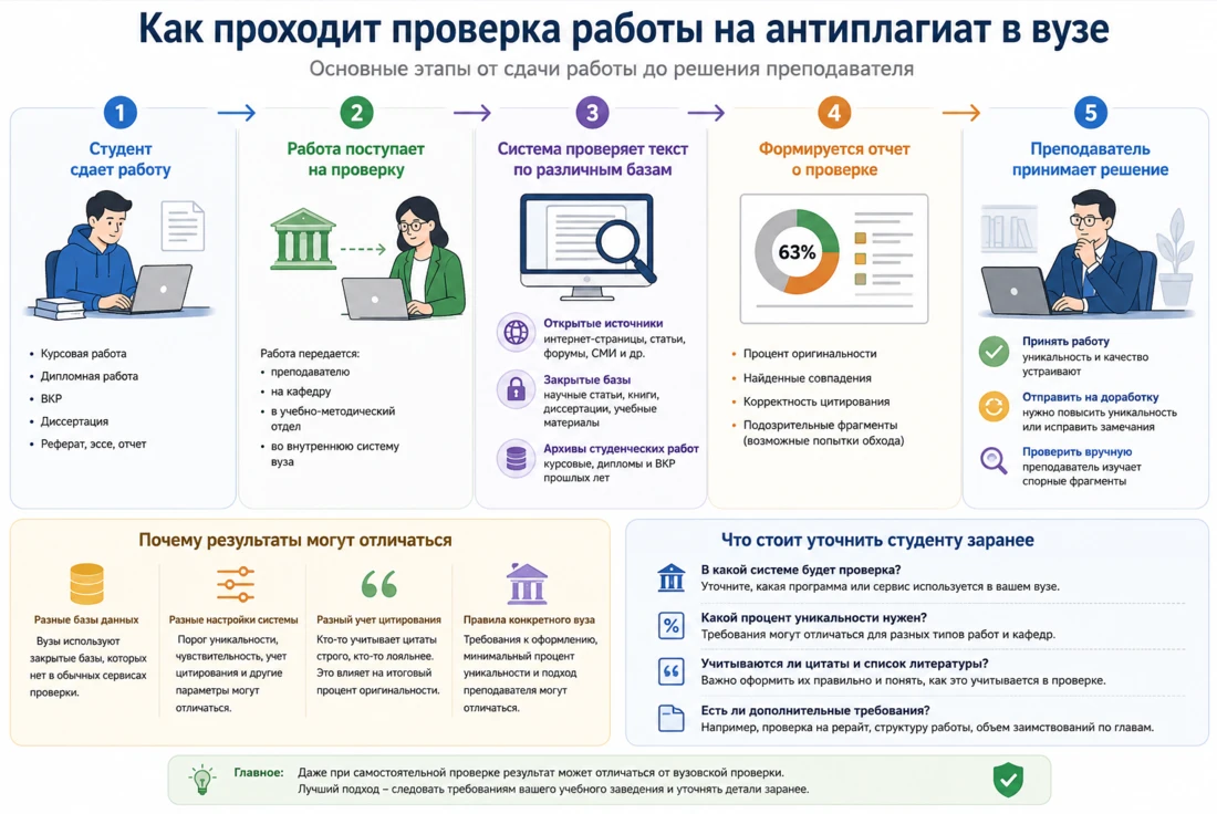 Как проходит проверка работы на антиплагиат в вузе